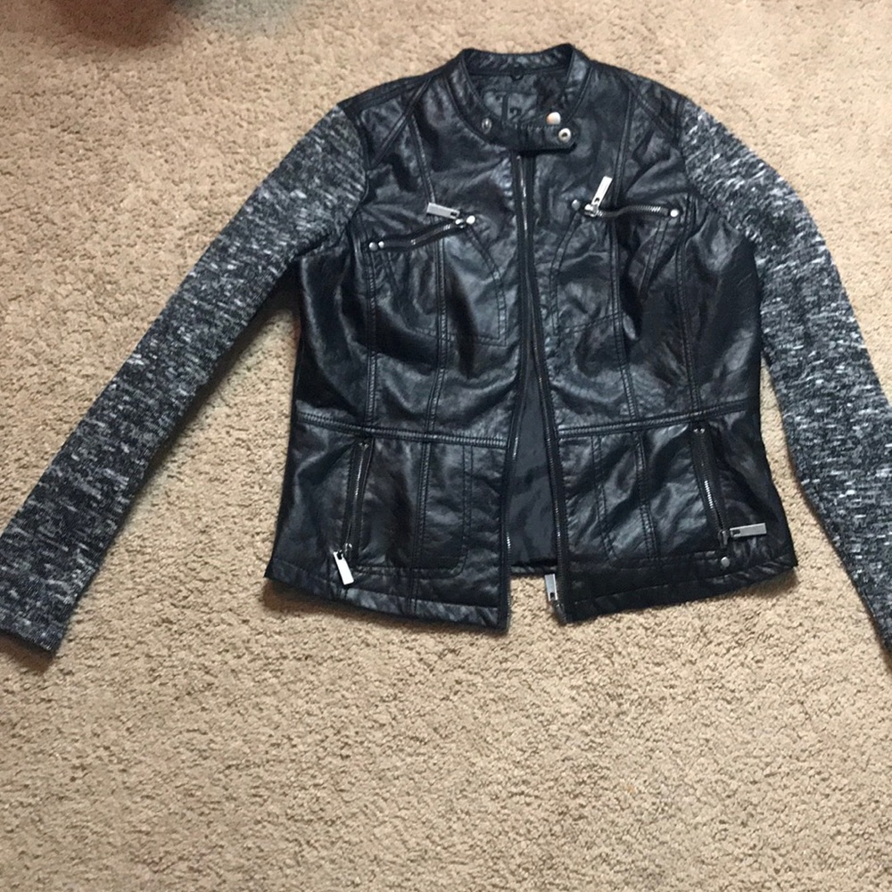 Faux leather. Black jacket